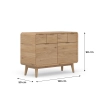 Komoda z litego drewna 120 × 90 × 50 cm – 4 szuflady i 2 szafki